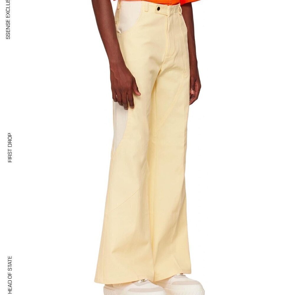 NEW Head Of State SS21 'Contrast Panel Flare Cut' Denim Size 31